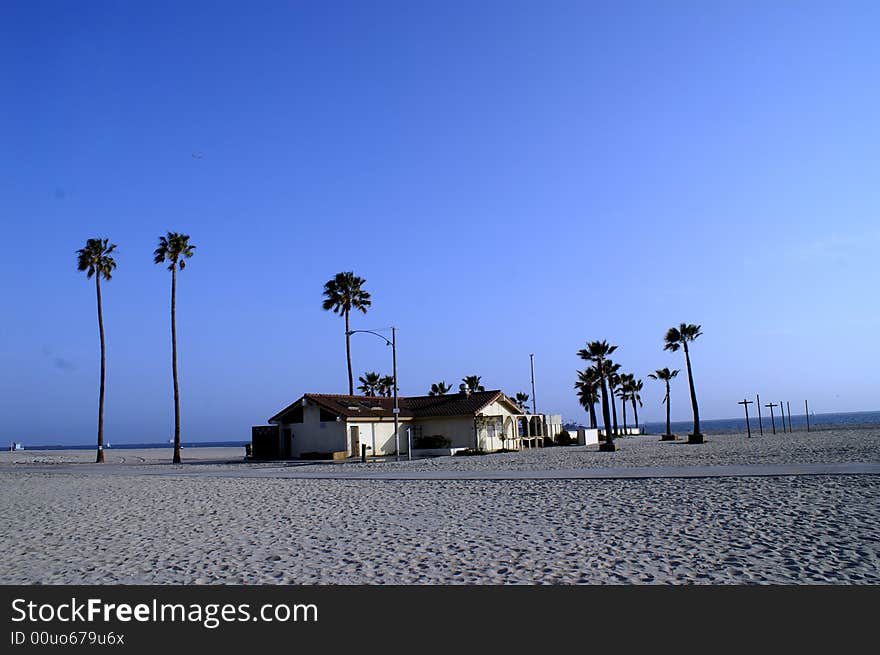 Small house on the long beach. Small house on the long beach