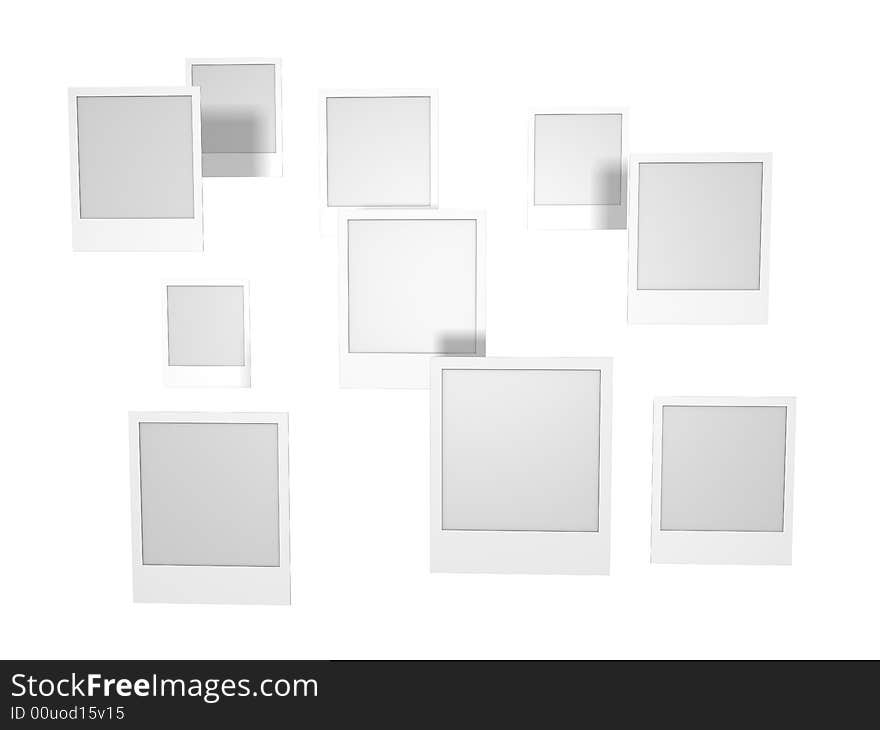 Blank instant photos isolated on a white. Blank instant photos isolated on a white