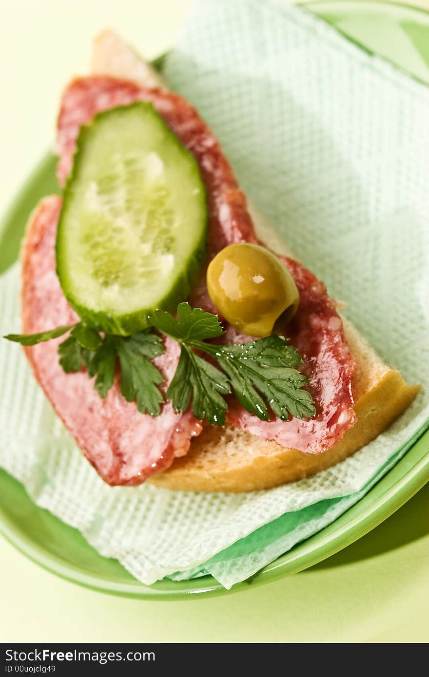 Sandwich with salami