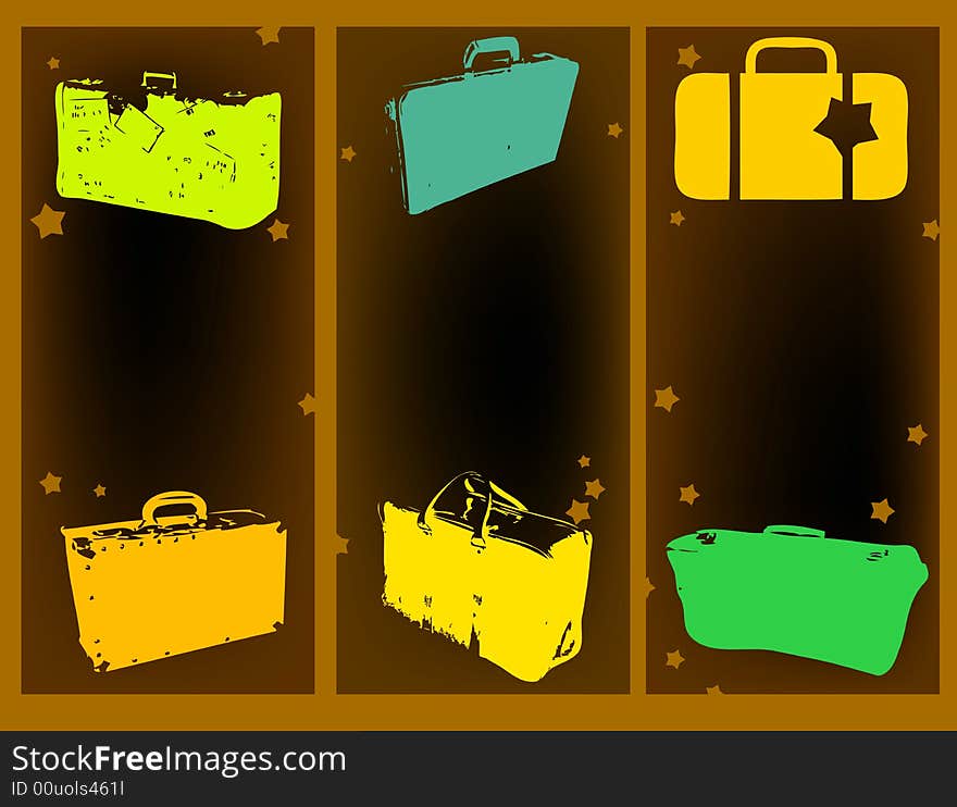 Colored suitcases