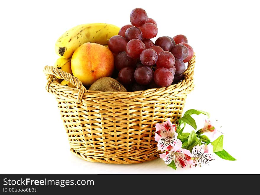 Various of fruits in a basket