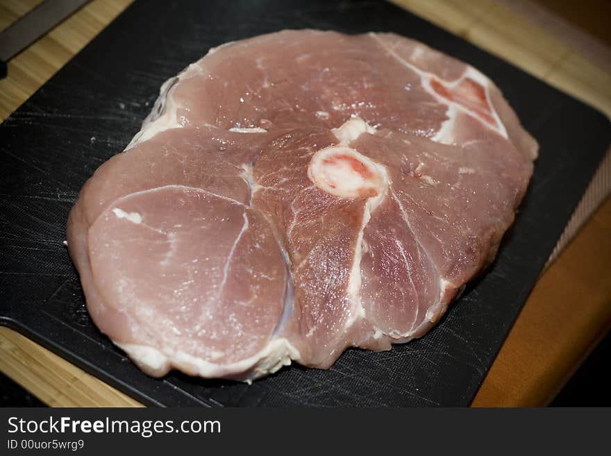 Closeup of piece of uncooked meat. Closeup of piece of uncooked meat.