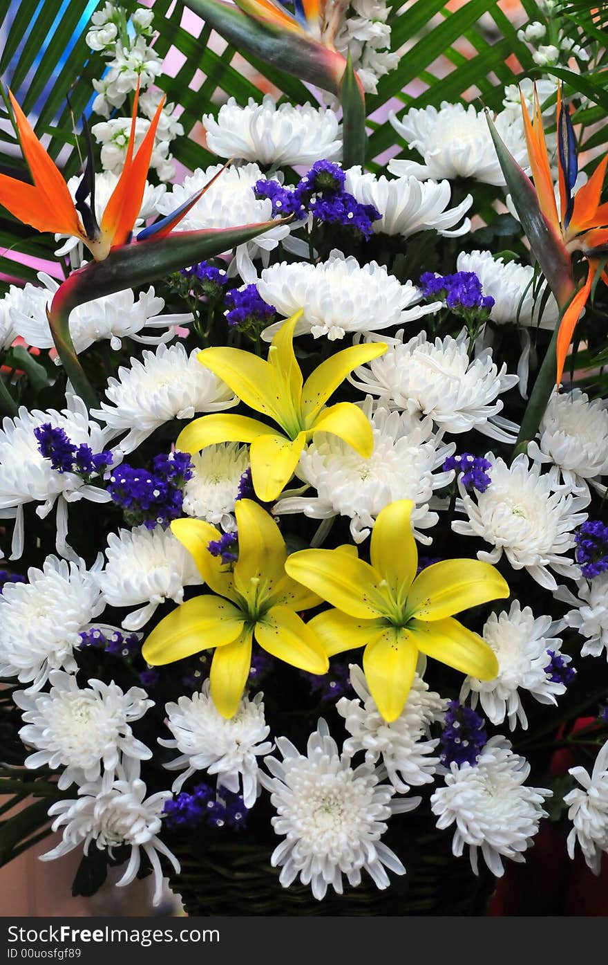 Beautiful flowers in basket