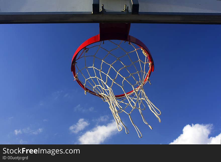 Basket celo board with blue and clouds. Basket celo board with blue and clouds