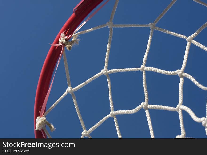 Basket with network and blue celo. Basket with network and blue celo