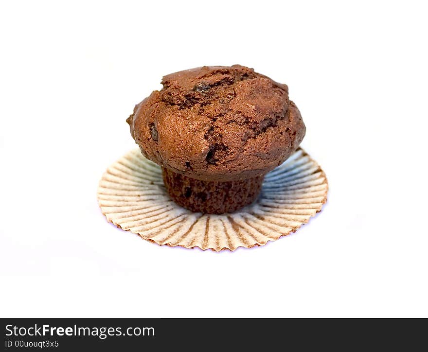 Chocolate muffin flying in the air. Chocolate muffin flying in the air.