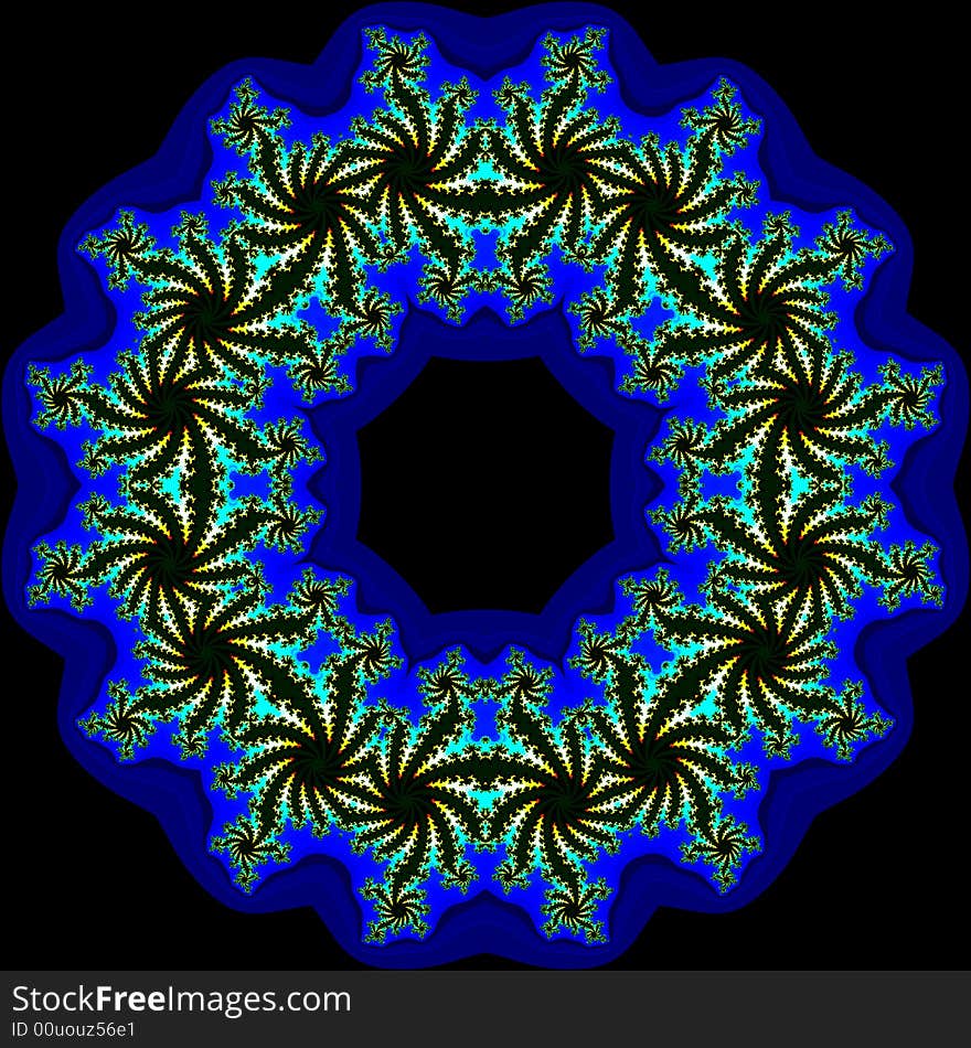 Abstract multifinal star with patterns. Illustration.