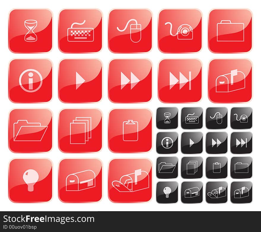 Icon Or Button Set1 Vector