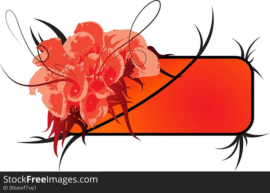 This image is a vector illustration with floral elements.Place your text the banner place. This image is a vector illustration with floral elements.Place your text the banner place.