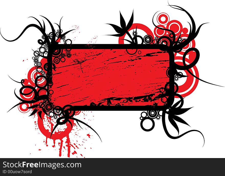 This image is a abstract banner vector illustration with floral and circle elements.Place your text center. This image is a abstract banner vector illustration with floral and circle elements.Place your text center.