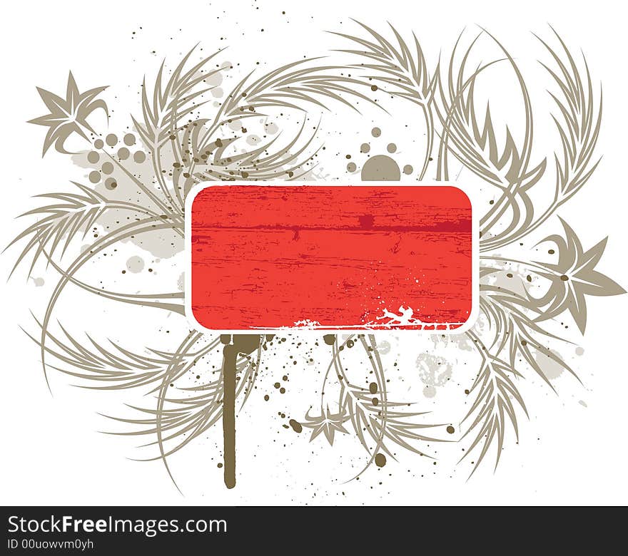 This image is a abstract vector illustration with floral design. This image is a abstract vector illustration with floral design.