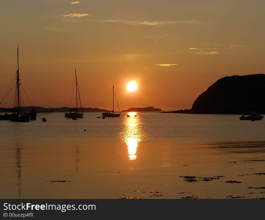 Sunset at Stein, Skye