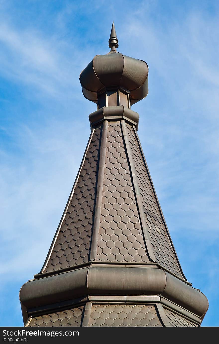 Russian Style Dome on the blue background