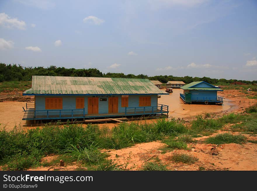 Secondary school on the river south of Siem Rep, Cambodia. Secondary school on the river south of Siem Rep, Cambodia