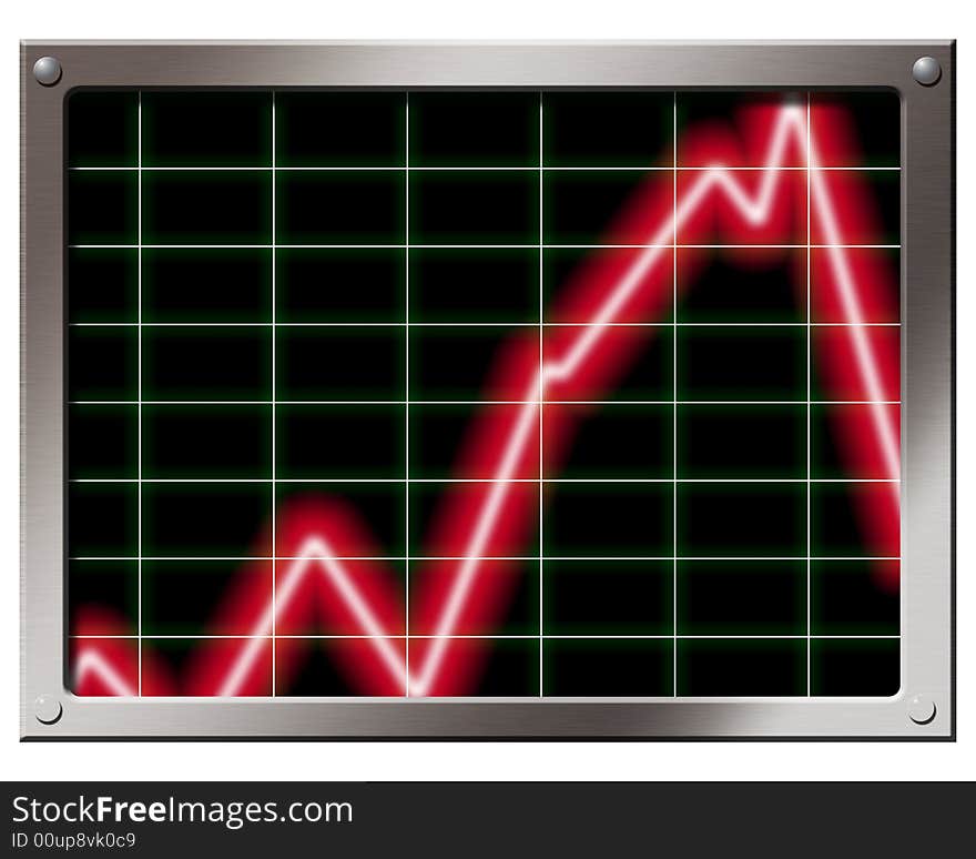 Conceptual depiction of a graph pattern on a monitor screen. Conceptual depiction of a graph pattern on a monitor screen