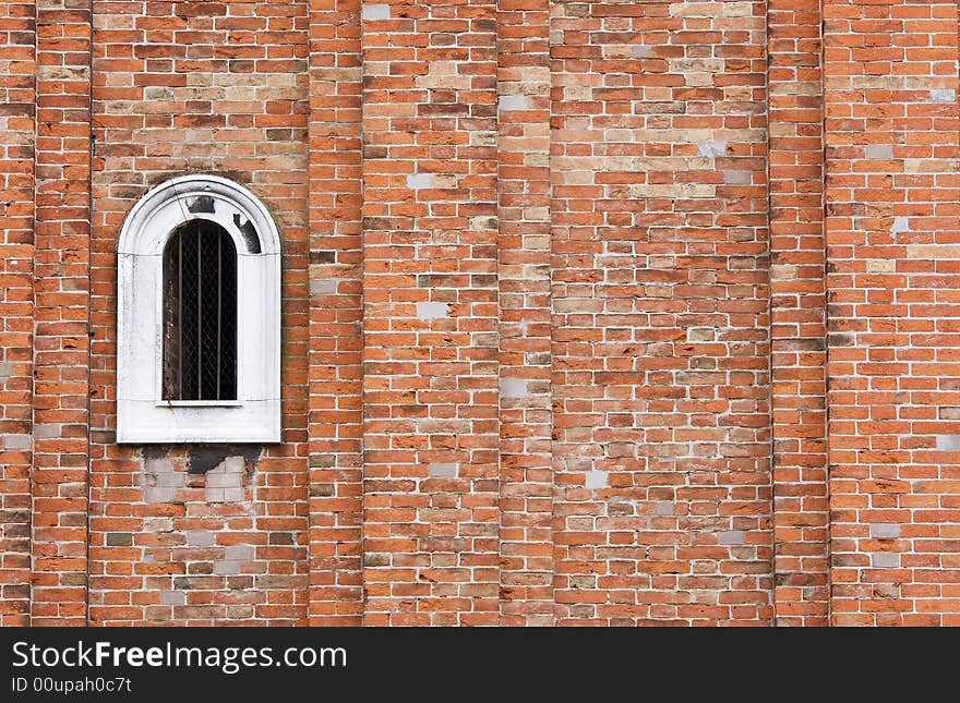 Isolated grateful window with iron. Isolated grateful window with iron