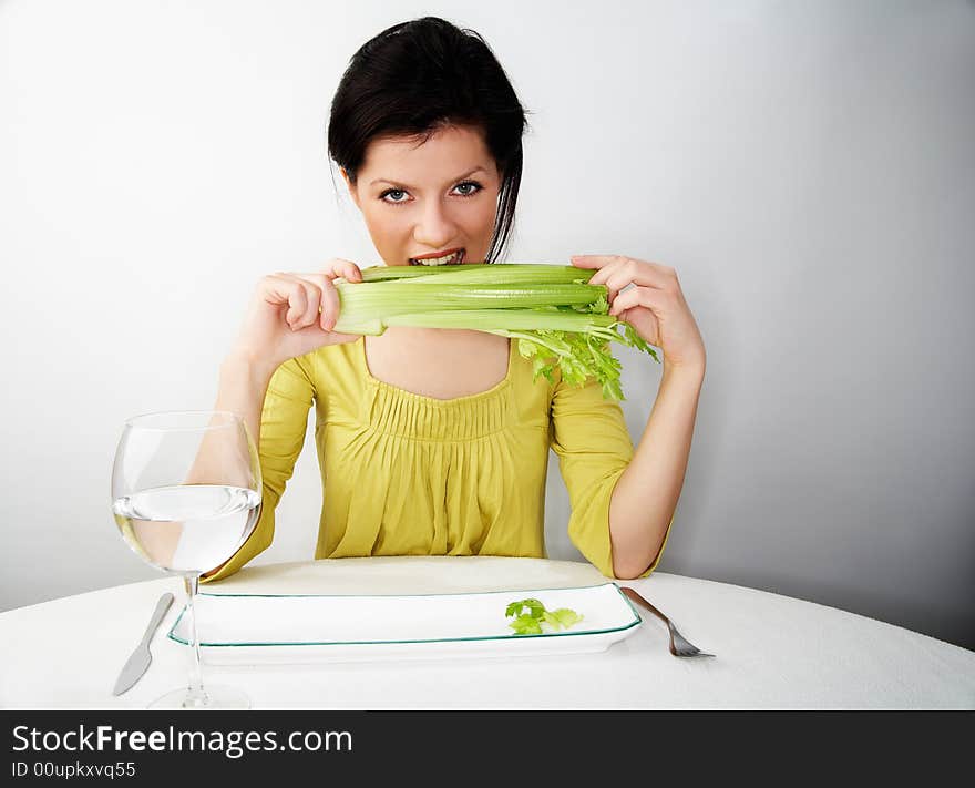 Woman having her breakfast