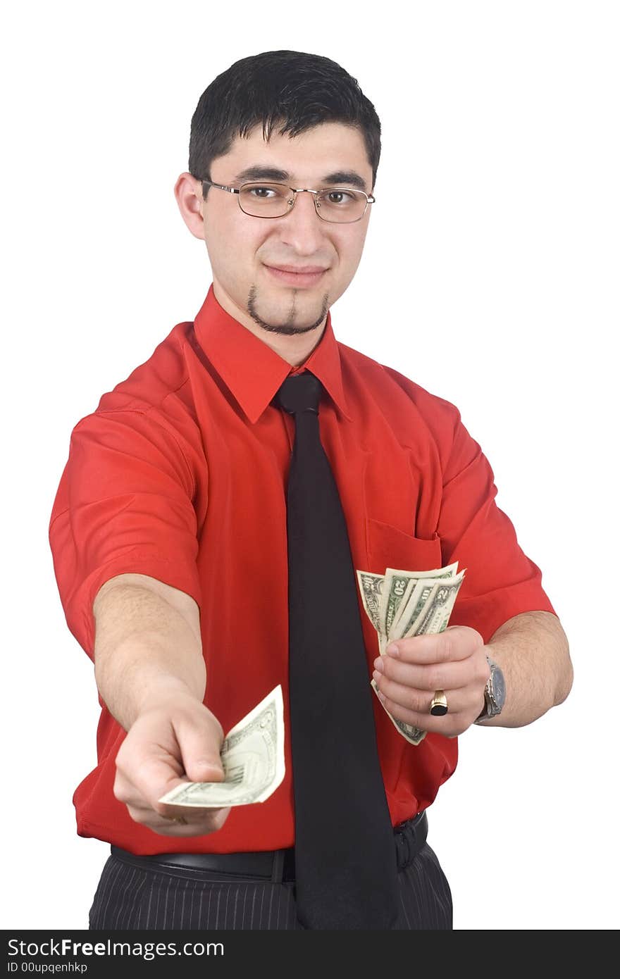 Businessman holding money