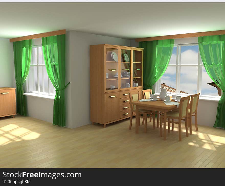 Modern interior design apartment blind comfort 3d. Modern interior design apartment blind comfort 3d