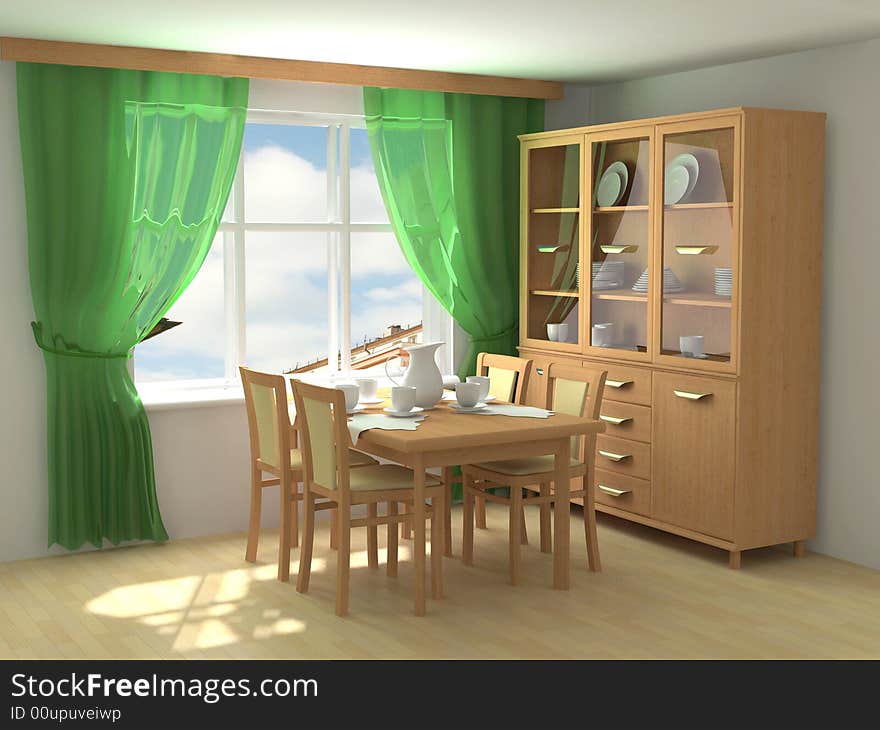 Modern interior design apartment blind 3d. Modern interior design apartment blind 3d