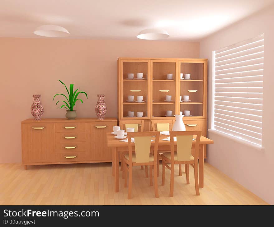 Modern interior 3d