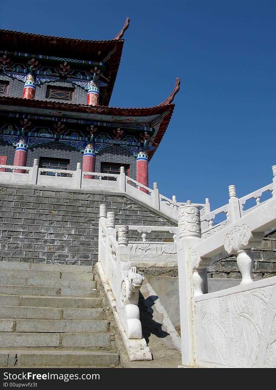 China temple of white marble railing. China temple of white marble railing.