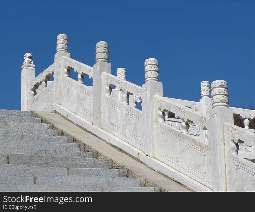 Chinese classical architecture, the marble railing. Chinese classical architecture, the marble railing.