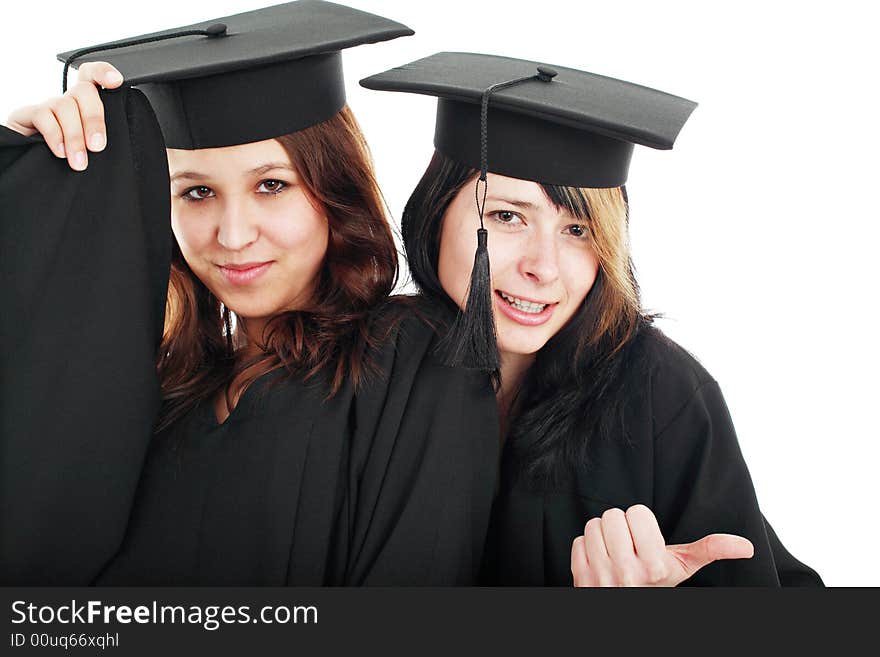 Portrait of a young peoplein a academic gown. Education background. Portrait of a young peoplein a academic gown. Education background.