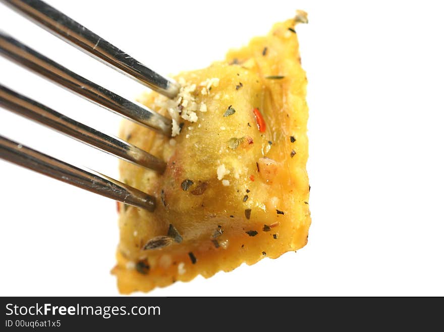 Ravioli On A Fork