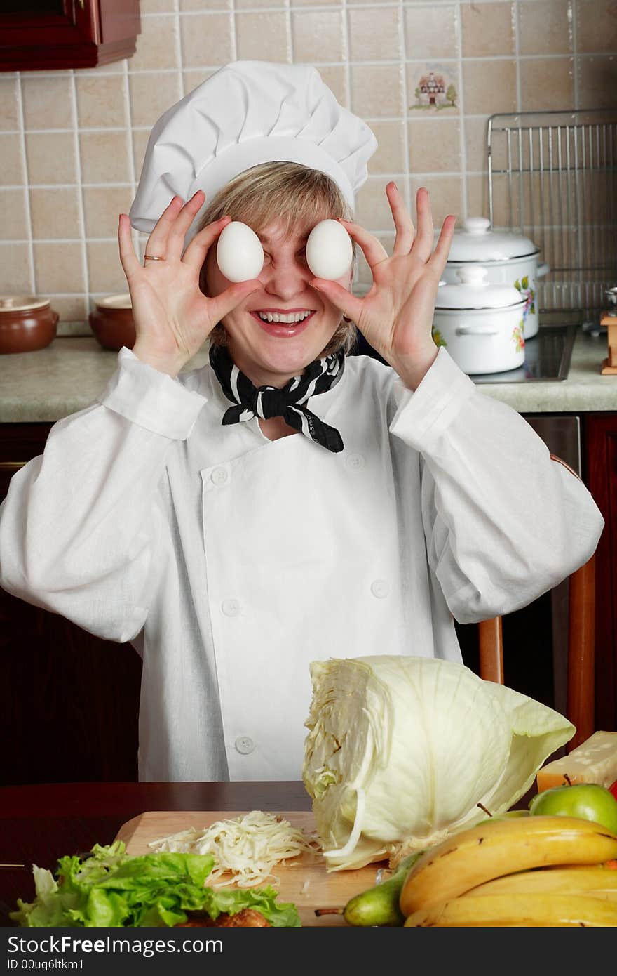 Cook cooking on the kitchen. Cook cooking on the kitchen