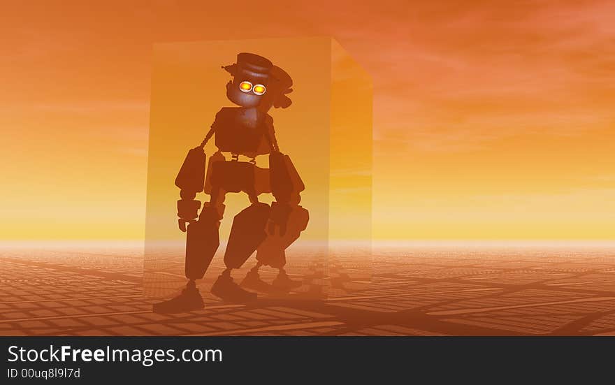 Cgi render of cartoon robot. Cgi render of cartoon robot