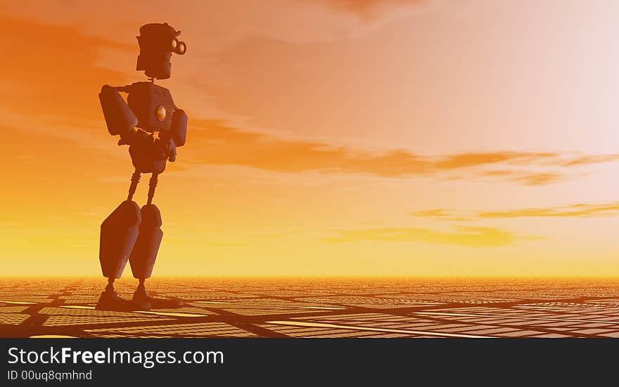 Cgi render of cartoon robot. Cgi render of cartoon robot