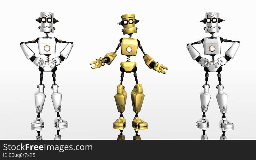 Cgi render of cartoon robot