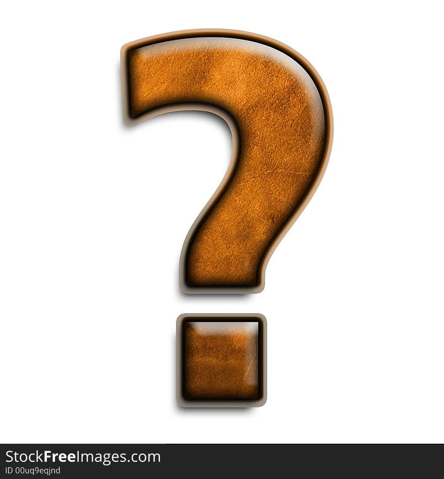 Brown leather question mark