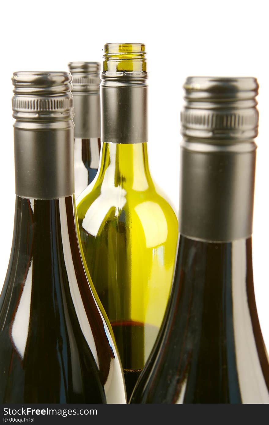 Red and white wine isolated against a white background. Red and white wine isolated against a white background