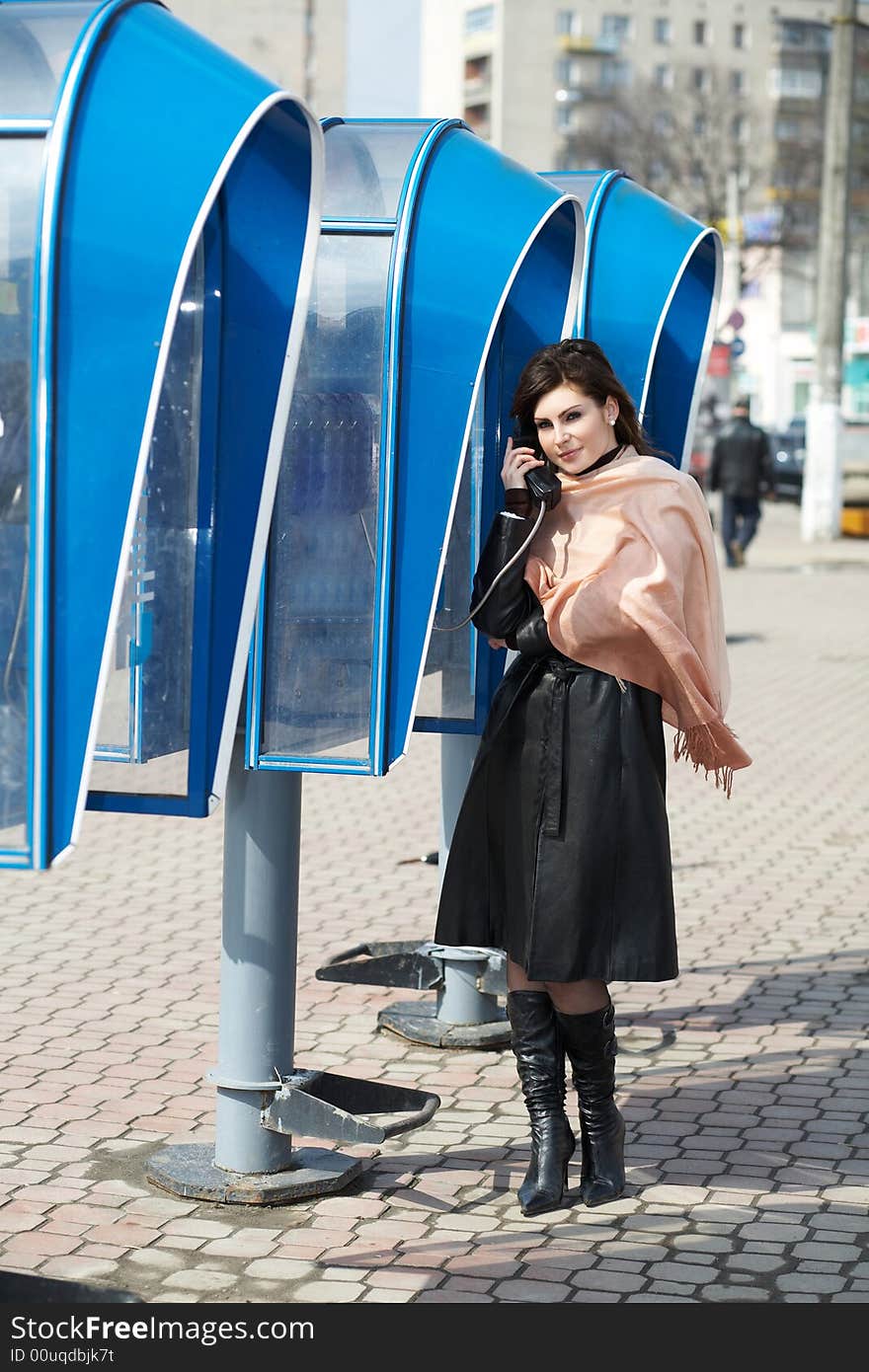 Girl And Telephone