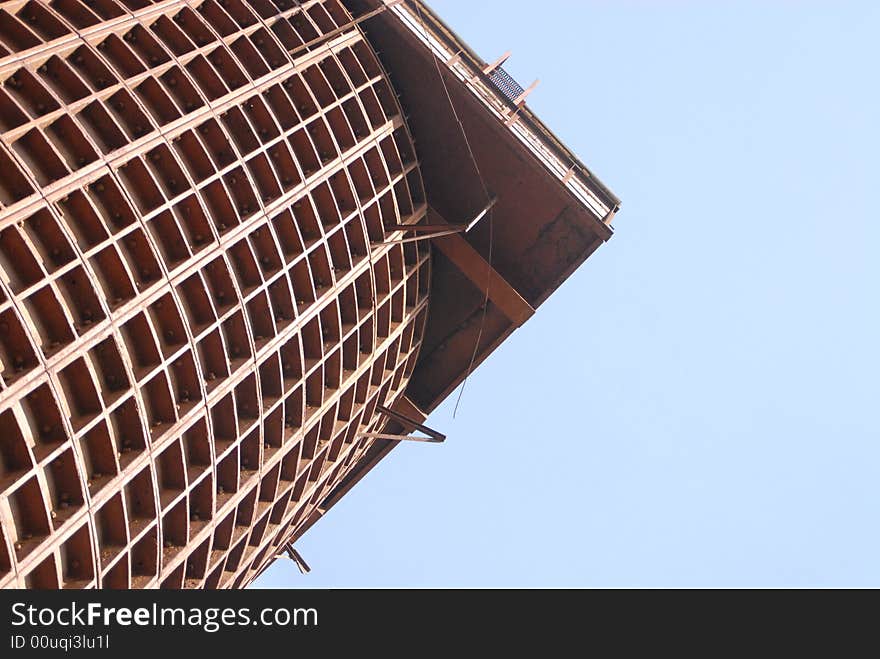 Industrial Building on blue background