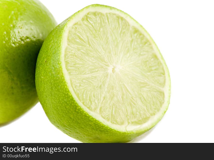 Lime fruits isolated on white background