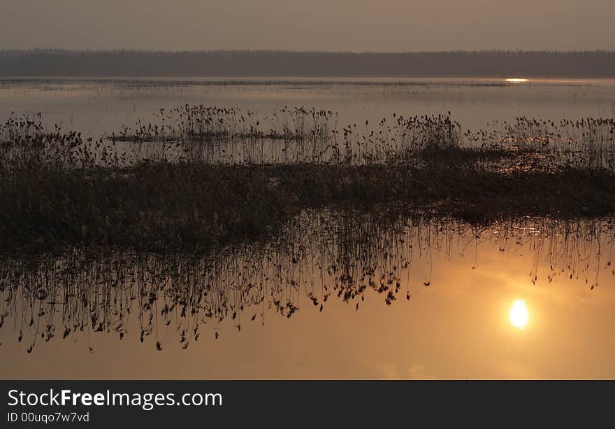 Sunset on the big lake