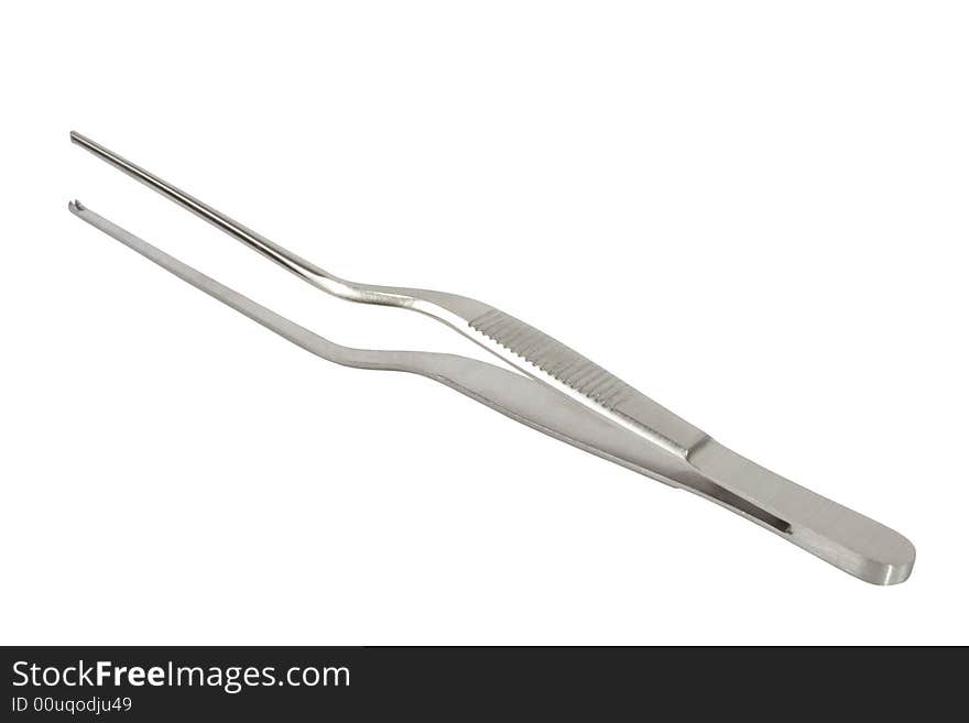 Tweezers on white background. Isolated