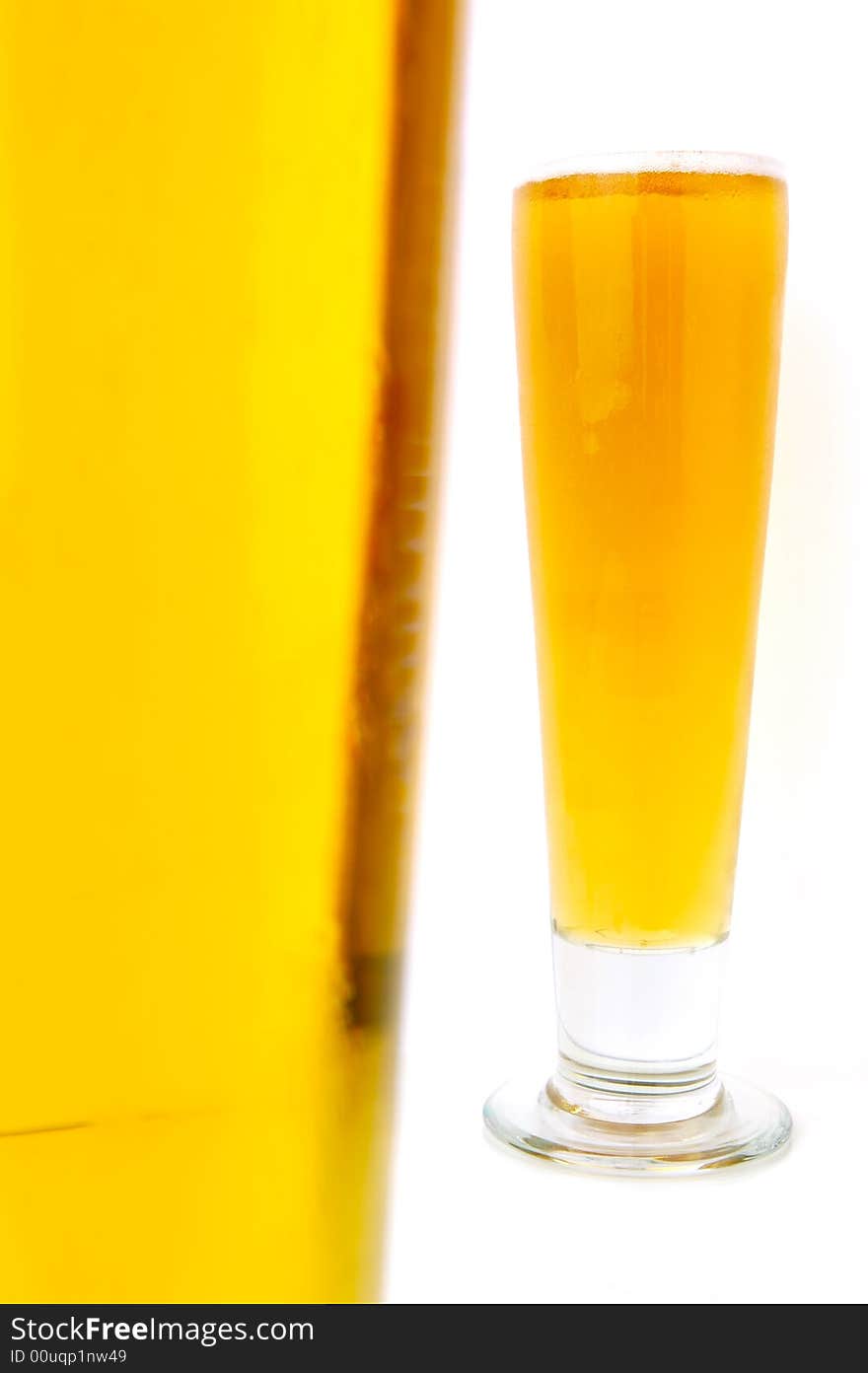 Ice cold beers isolated against a white background