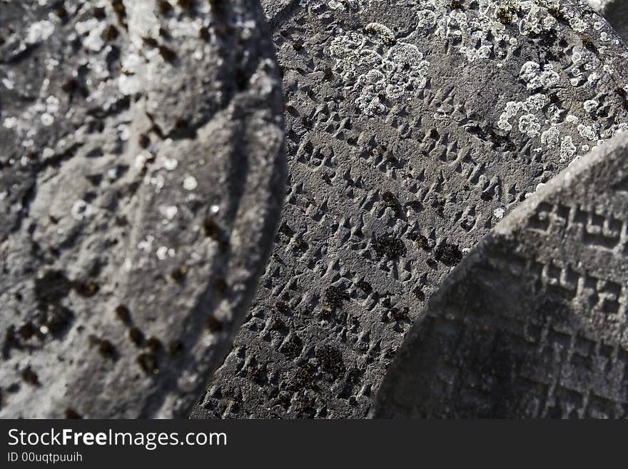 The old jewish tombstone - detail. The old jewish tombstone - detail