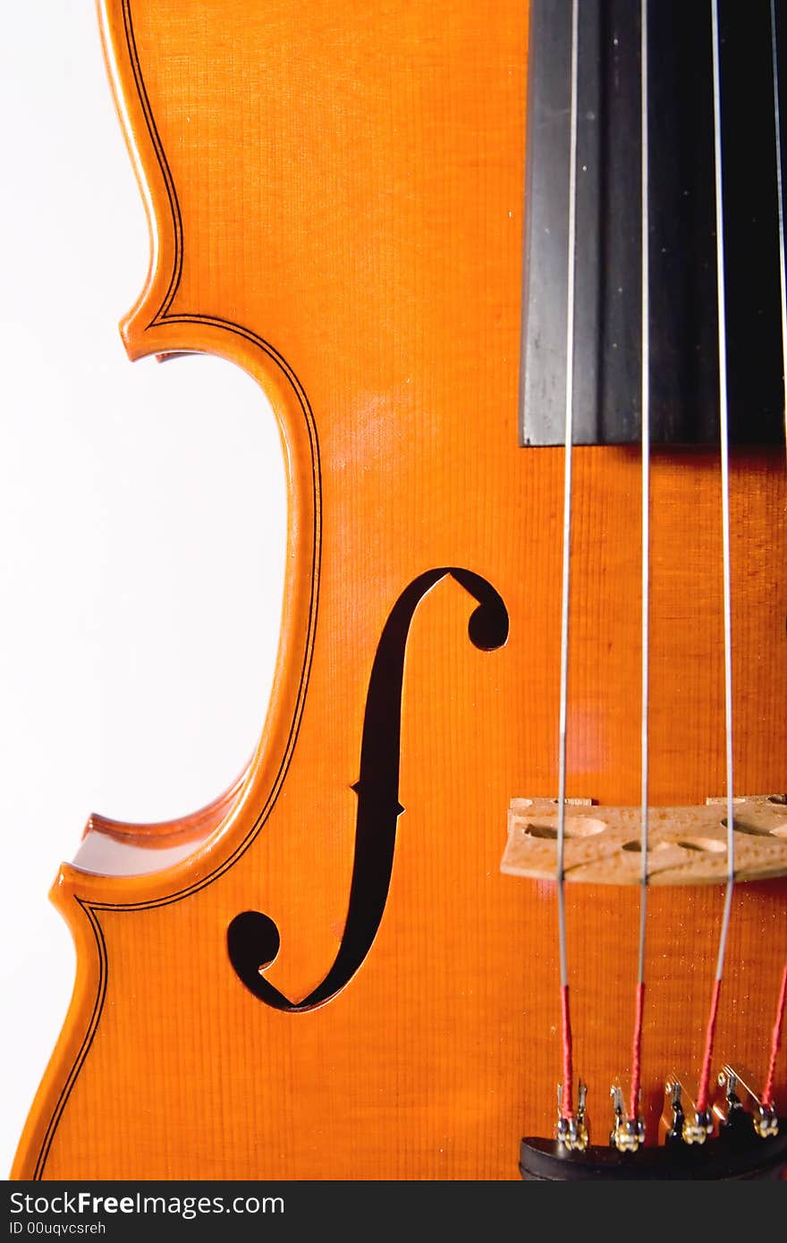 A view of the bouts of a student line violin. A view of the bouts of a student line violin.