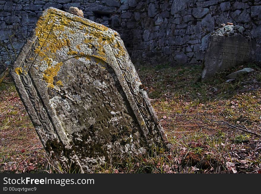 The old jewish tombstone - czech republic. The old jewish tombstone - czech republic