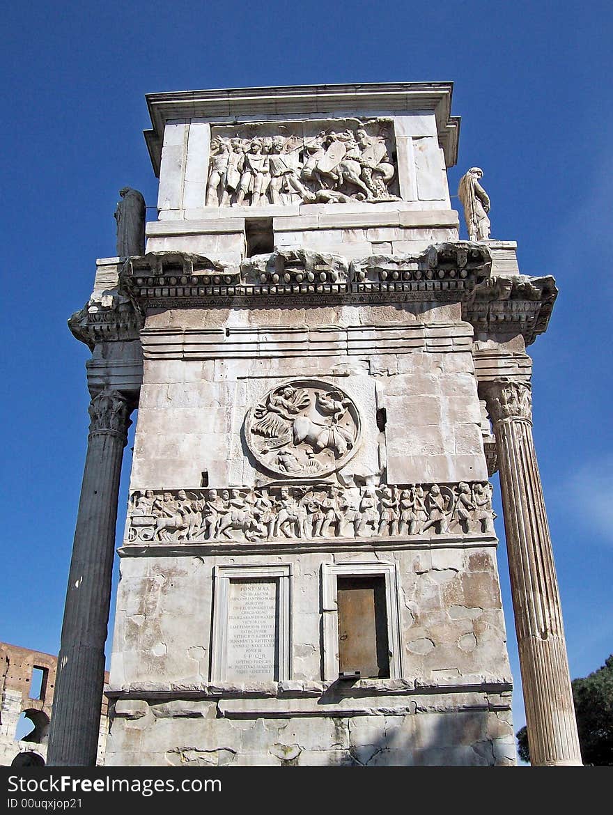 Lateral  detail of the costantine arc - rome. Lateral  detail of the costantine arc - rome