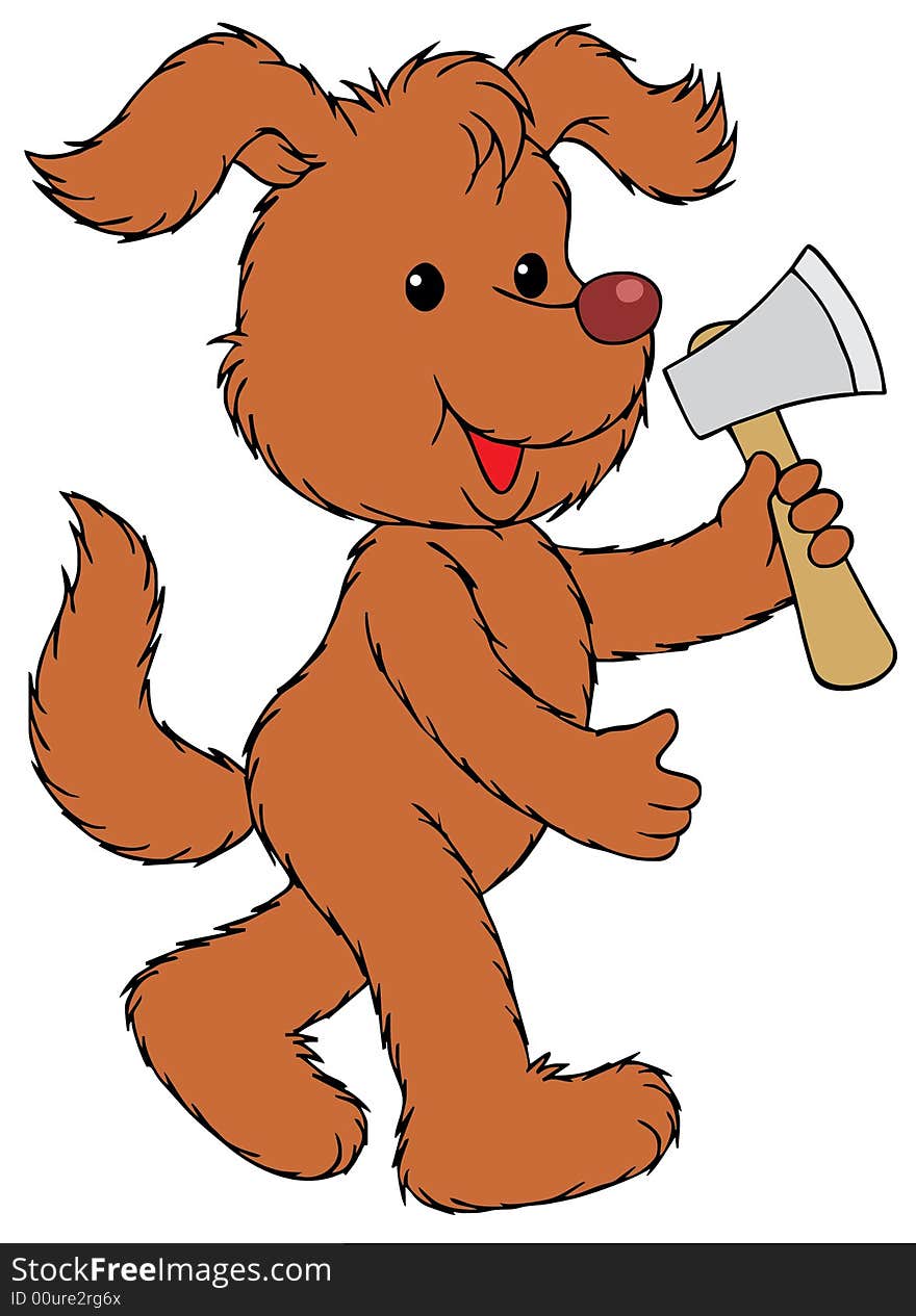 Rural Dog With An Axe