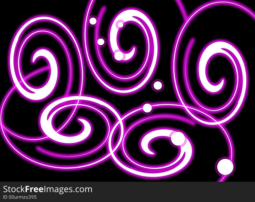 Curly Swirls are Featured in a Trendy Abstract Illustration.