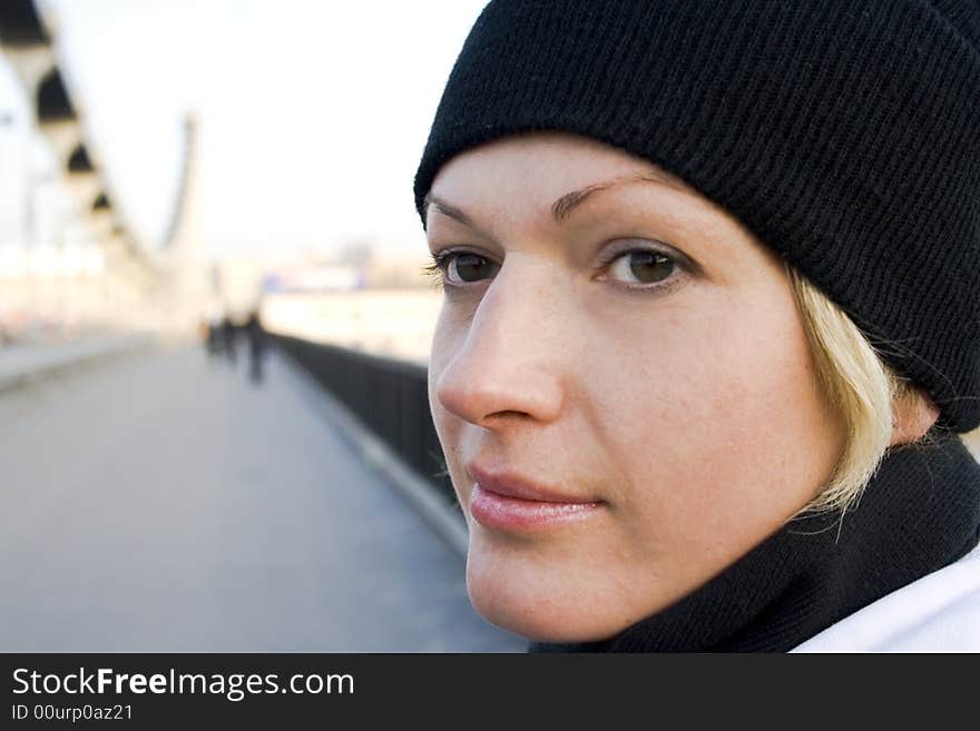 Blonde on the bridge