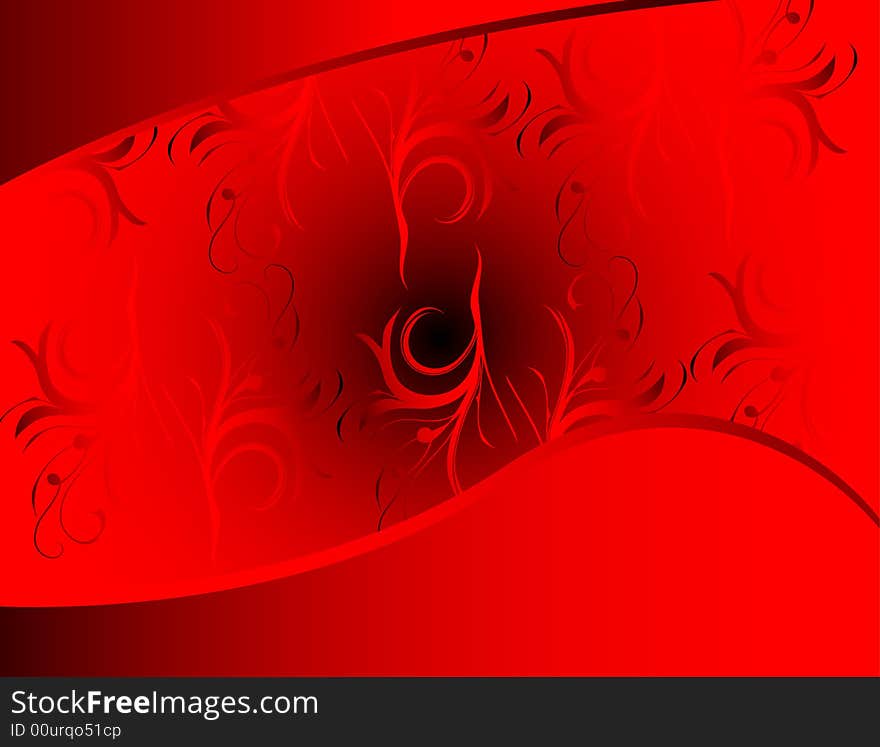 Cool red vector design with floral ornament, editable vector illustration, look for more great images in my gallery