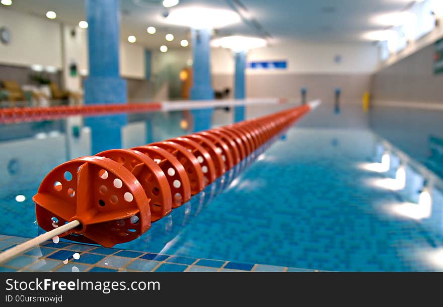 Swimming pool diagonal red lines